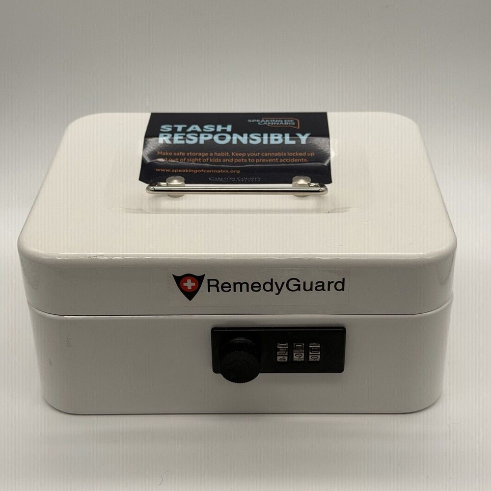Remedy Guard Medicine Lock Box Safe Case Combination Lock Keyed Carry Handle